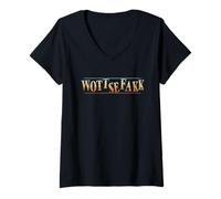 Donna Wottsefakk WTF What The Fuck Dichiarazione Divertente Maglietta con Collo a V