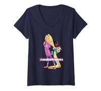 Donna Wreck It Ralph 2 Rapuntzel and Vanellope Maglietta con Collo a V