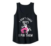 Donna Wrestling Girl I Don't Chase Boys I pin Them Funny Wrestler Canotta