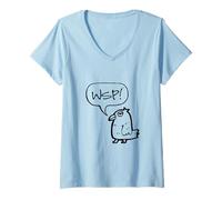 Donna WSP! What's Up Funny Sarcastic Parrot Illustration Graphic Maglietta con Collo a V