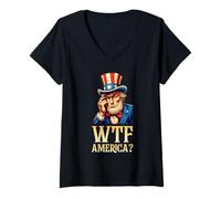 Donna WTF America ha deluso lo zio Sam WTF America Maglietta con Collo a V