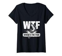 Donna WTF Dove È Il Pesce Maglietta con Collo a V