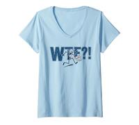 Donna WTF Where's The Finish Line Funny Running Design Maglietta con Collo a V
