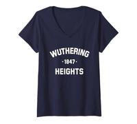 Donna Wuthering Heights di Emily Bronte - Booklover Maglietta con Collo a V