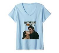 Donna Wuthering Heights Gothic Vampire Halloween Haunt Parodia Maglietta con Collo a V