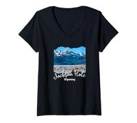 Donna Wyoming Jackson Hole Maglietta con Collo a V