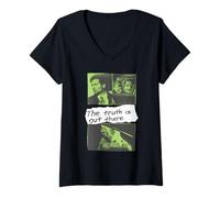 Donna X-Files Front And Back Truth is out There Alien 90's TV Show Maglietta con Collo a V