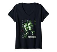 Donna X-Files Voglio Credere Maglietta con Collo a V