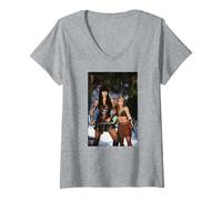 Donna Xena Guerriera Principessa Gabrielle Lucy Lawless Michael Grecco Maglietta con Collo a V