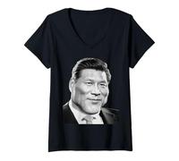 Donna XI Jinping Meme Divertente Faccia Giga XI Meme del Presidente Cinese Maglietta con Collo a V