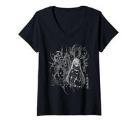 Donna Y2K Grunge Anime Goth Alt Sigilism Japanese Ninja Graphic Maglietta con Collo a V