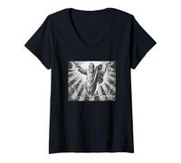 Donna Yahweh YHVH Signore Dio Ebraico Tetragramma Ebraismo Maglietta con Collo a V