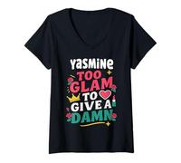 Donna Yasmine Personalized Women's Gift Custom Yasmine Maglietta con Collo a V