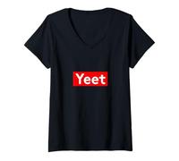 Donna Yeet Logo Meme Gamer Dank Meme YEET YEET Maglietta con Collo a V