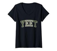Donna Yeet T -Shirt Divertente Dicendo I Ragazzi del Gergo Meme Maglietta con Collo a V