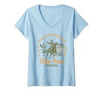Donna Yellowstone Dutton Ranch EST 1886 - Cream Maglietta con Collo a V