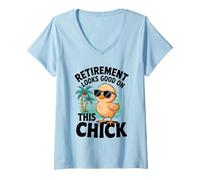 Donna Yep This Chick is Retired Retirement Looks Good On Chick Maglietta con Collo a V