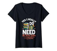 Donna Yes I Really Do Need All These Books Biblioteca Maglietta con Collo a V