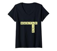 Donna Yes I'm Hustling Motivation Workout, Tuta da Ginnastica Maglietta con Collo a V