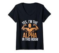 Donna Yes, I'm The Alpha in This Room | |- Maglietta con Collo a V