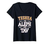 Donna Yeshua Aleph e Tav Maglietta con Collo a V