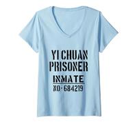 Donna Yi Chuan Studenti/Yichuan Prigioniero Facile Costume di Halloween Maglietta con Collo a V