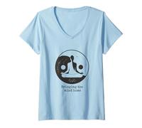 Donna Yin e Yang Yoga Maglietta con Collo a V