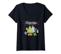 Donna Yo Gabba Gabba! Awesome Christmas Holiday Tree Group Maglietta con Collo a V