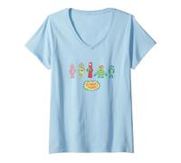 Donna Yo Gabba Gabba! Christmas Character Lineup Maglietta con Collo a V