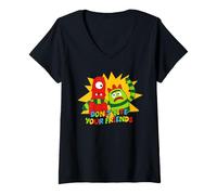 Donna Yo Gabba Gabba! Don't Bite Your Friends Muno & Brobee TV Maglietta con Collo a V