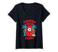 Donna Yo Gabba Gabba! Muno Tropical Vacation Mode Maglietta con Collo a V