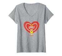 Donna Yo Gabba Gabba! Plex Robot Love Heart Valentine's Day Maglietta con Collo a V