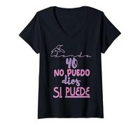 Donna Yo no puedo, Dios si puede Maglietta con Collo a V