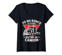 Donna Yo No Ronco Yo Sueno Que Soy Un Camion Funny Trucker Maglietta con Collo a V