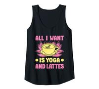Donna Yoga all I Want Is Yoga & Lattes Funny Yoga Canotta