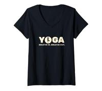 Donna Yoga inalazione, design retrò Balance Maglietta con Collo a V
