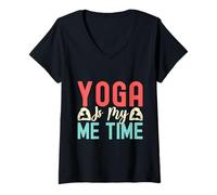 Donna Yoga Is My Me Time Funny Yoga Maglietta con Collo a V