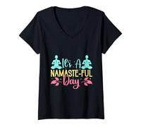 Donna Yoga It´s A Namaste-ful Day Funny Yoga Maglietta con Collo a V