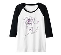 Donna Yoga Lineart con Fiore di Loto e First I Do Yoga Maglia con Maniche Raglan