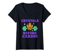Donna Yoga Strega Yoga Mistico Yoga Spirituale Strega Benessere Luna Maglietta con Collo a V