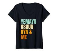 Donna Yoruba Orishas Yemaya Oshun OYA e io Maglietta con Collo a V