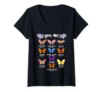 Donna You Are Butterfly Beautiful Christian Religious Bible Verse Maglietta con Collo a V
