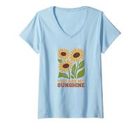Donna You Are My Sunshine Girasole Maglietta con Collo a V