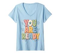 Donna You Are Ready Testing Week Test Day Teachers Students Maglietta con Collo a V