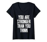 Donna You Are Stronger Than You Think Maglietta con Collo a V