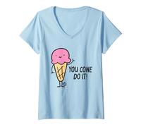 Donna You Cone Do It Ice Cream Maglietta con Collo a V