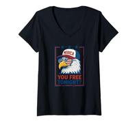 Donna You Free Tonight Eagle 4 luglio Sei libero stasera Maglietta con Collo a V