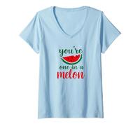 Donna You’re One in a Melon Juicy Pun Design Ripe with Personality Maglietta con Collo a V