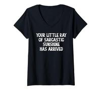 Donna Your Little Ray Sarcastic Sunshine Has Arrived Funny Summer Maglietta con Collo a V