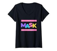 Donna Your Mask Matters Social Distancing Cute Cosplay Face Masks Maglietta con Collo a V